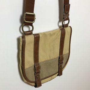 FOSSIL Canvas Leather Crossbody Messenger Bag